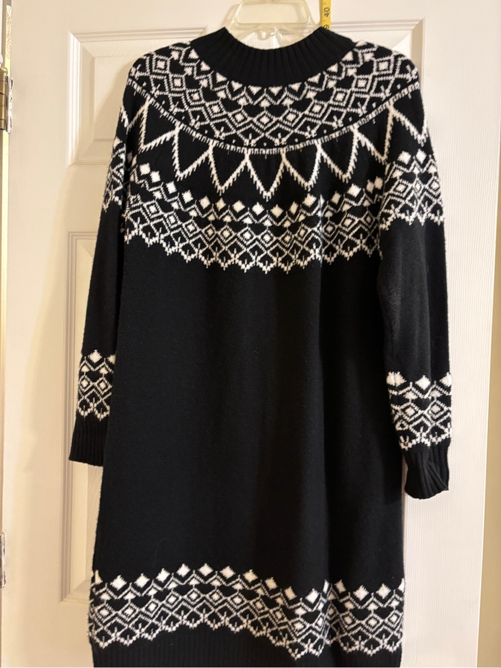 LOFT Black and White Cozy Sweater Dress